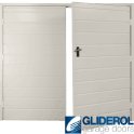 LIGHT GREY (RAL7035) Budget Horizontal Medium Rib Side Hinged Garage Door