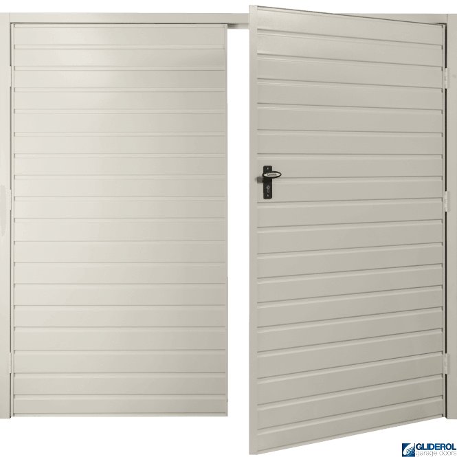 Gliderol LIGHT GREY (RAL7035) Budget Horizontal Standard Rib Side Hinged Garage Door