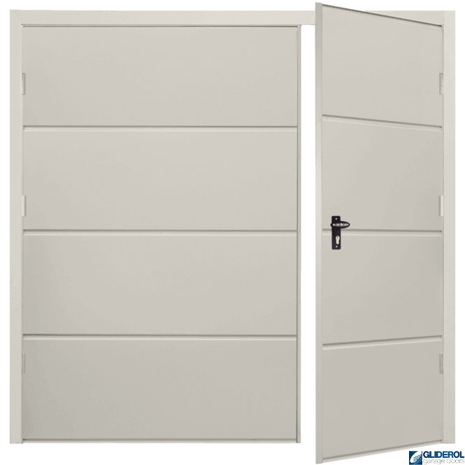 Gliderol LIGHT GREY (RAL7035) Budget Horizontal Wide Rib Side Hinged Garage Door