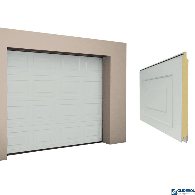 Gliderol LIGHT GREY (RAL7035) Georgian woodgrain Sectional Garage Door