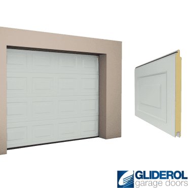 LIGHT GREY (RAL7035) Georgian woodgrain Sectional Garage Door