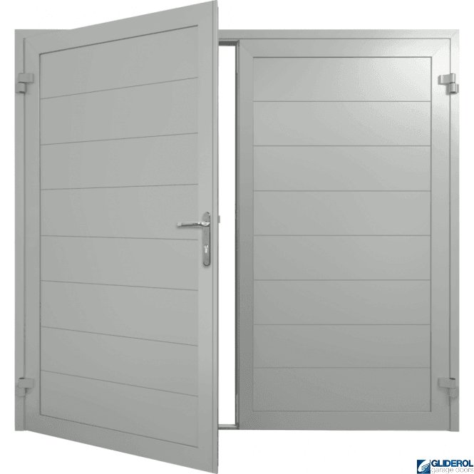 Gliderol LIGHT-GREY (RAL7035) Insulated Horizontal Medium Rib Side Hinged Garage Door