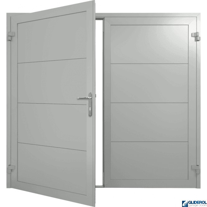 Gliderol LIGHT-GREY (RAL7035) Insulated Horizontal Wide Rib Side Hinged Garage Door