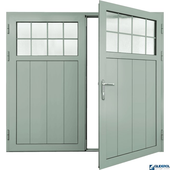 Gliderol LIGHT-GREY (RAL7035) Insulated Traditional Vertical Medium Rib Side Hinged Garage Door