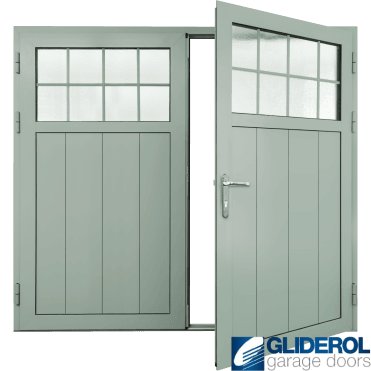 LIGHT-GREY (RAL7035) Insulated Traditional Vertical Medium Rib Side Hinged Garage Door