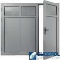 LIGHT-GREY (RAL7035) Insulated Traditional Vertical Wide Rib Side Hinged Garage Door (1/3)