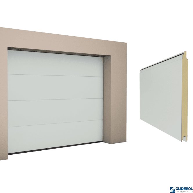 Gliderol LIGHT GREY (RAL7035) L-Rib smooth Sectional Garage Door