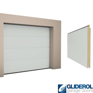 LIGHT GREY (RAL7035) L-Rib smooth Sectional Garage Door