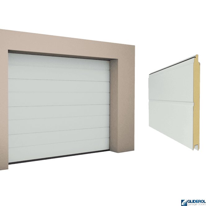 Gliderol LIGHT GREY (RAL7035) M-Rib woodgrain Sectional Garage Door
