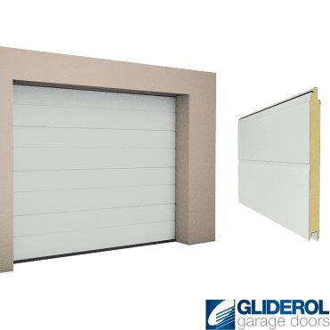 LIGHT GREY (RAL7035) M-Rib woodgrain Sectional Garage Door