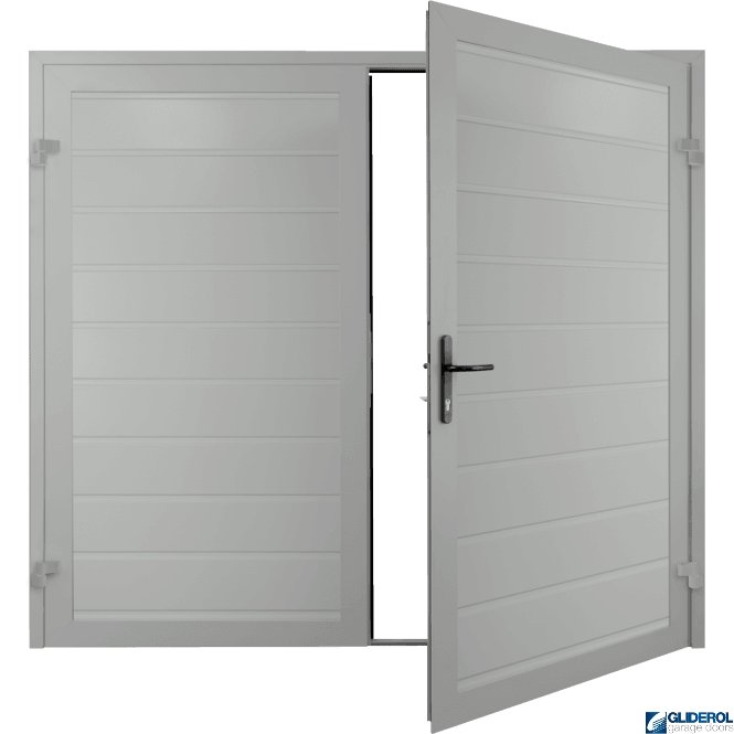 Gliderol LIGHT GREY (RAL7035) Premium Horizontal Medium Rib (non-insulated) Side Hinged Garage Door