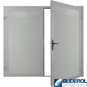 LIGHT GREY (RAL7035) Premium Horizontal Medium Rib (non-insulated) Side Hinged Garage Door