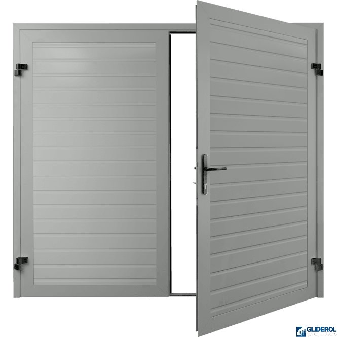 Gliderol LIGHT GREY (RAL7035) Premium Horizontal Standard Rib (non-insulated) Side Hinged Garage Door