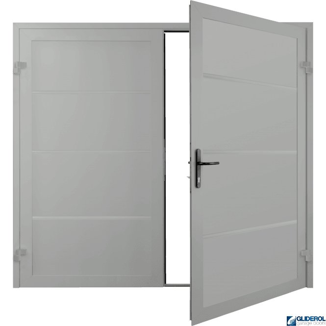 Gliderol LIGHT GREY (RAL7035) Premium Horizontal Wide Rib (non-insulated) Side Hinged Garage Door