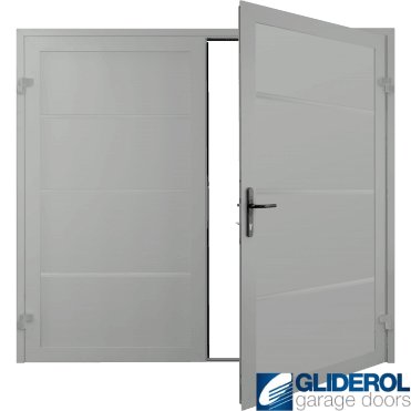 LIGHT GREY (RAL7035) Premium Horizontal Wide Rib (non-insulated) Side Hinged Garage Door