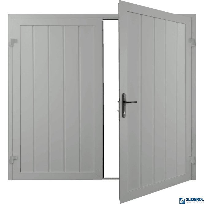 Gliderol LIGHT GREY (RAL7035) Premium Vertical Medium Rib (non-insulated) Side Hinged Garage Door