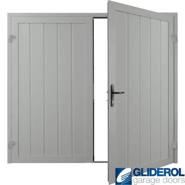LIGHT GREY (RAL7035) Premium Vertical Medium Rib (non-insulated) Side Hinged Garage Door