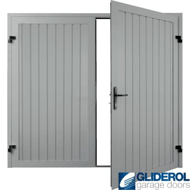 LIGHT GREY (RAL7035) Premium Vertical Standard Rib (non-insulated) Side Hinged Garage Door