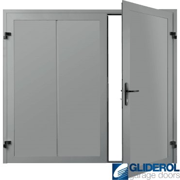 LIGHT GREY (RAL7035) Premium Vertical Wide Rib (non-insulated) Side Hinged Garage Door