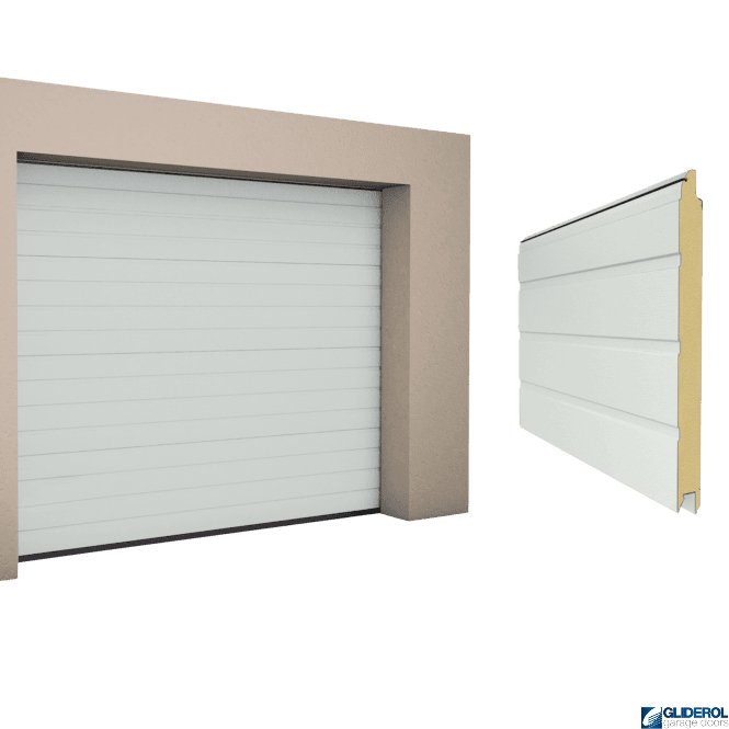 Gliderol LIGHT GREY (RAL7035) S-Rib woodgrain Sectional Garage Door