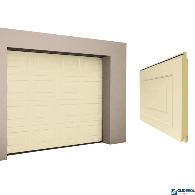Gliderol LIGHT IVORY (RAL1015) Georgian woodgrain Sectional Garage Door