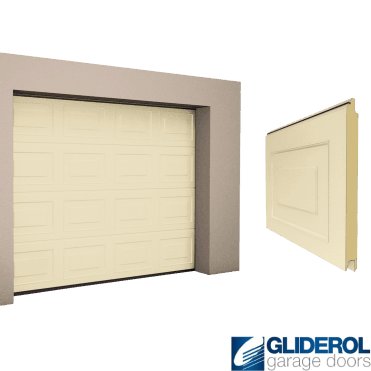 LIGHT IVORY (RAL1015) Georgian woodgrain Sectional Garage Door