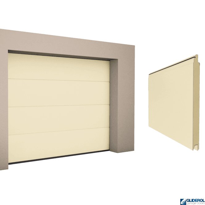 Gliderol LIGHT IVORY (RAL1015) L-Rib smooth Sectional Garage Door