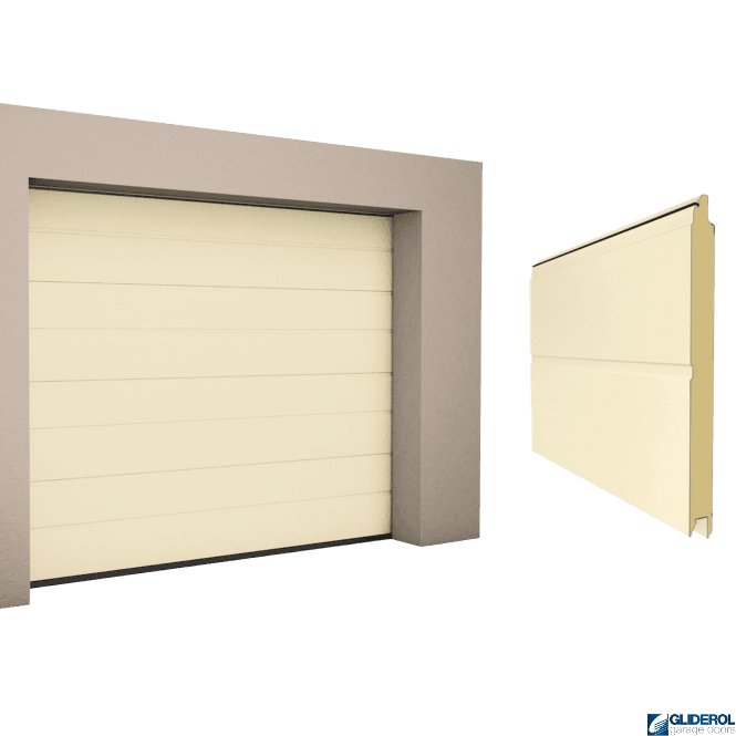 Gliderol LIGHT IVORY (RAL1015) M-Rib woodgrain Sectional Garage Door