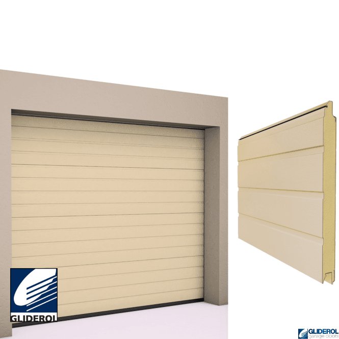 Gliderol LIGHT IVORY (RAL1015) S-Rib woodgrain Sectional Garage Door