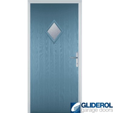 Macdonald front entrance door PASTLE BLUE