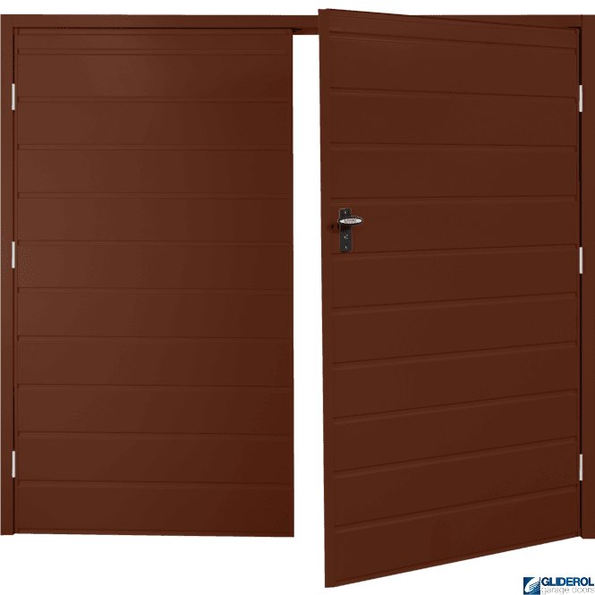 Gliderol MAHOGANY BROWN (RAL8016) Budget Horizontal Medium Rib Side Hinged Garage Door