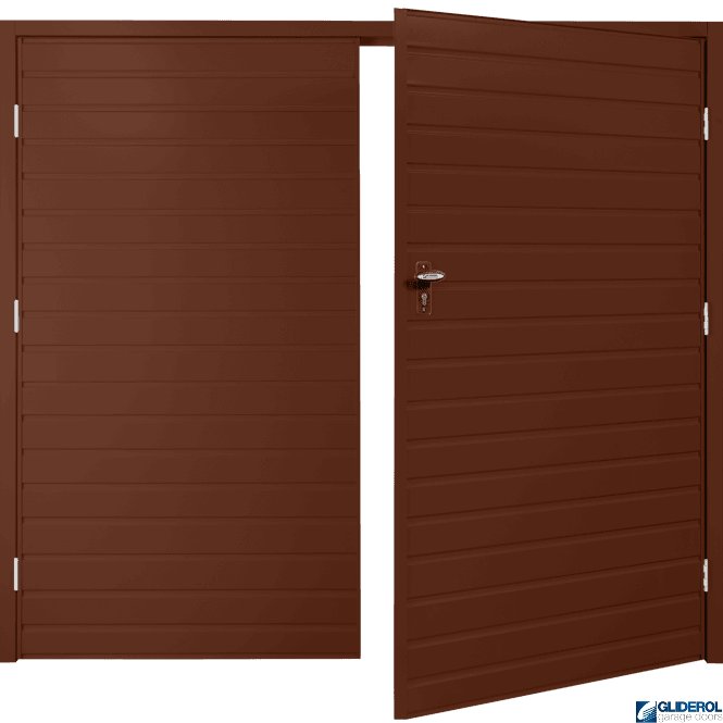 Gliderol MAHOGANY BROWN (RAL8016) Budget Horizontal Standard Rib Side Hinged Garage Door