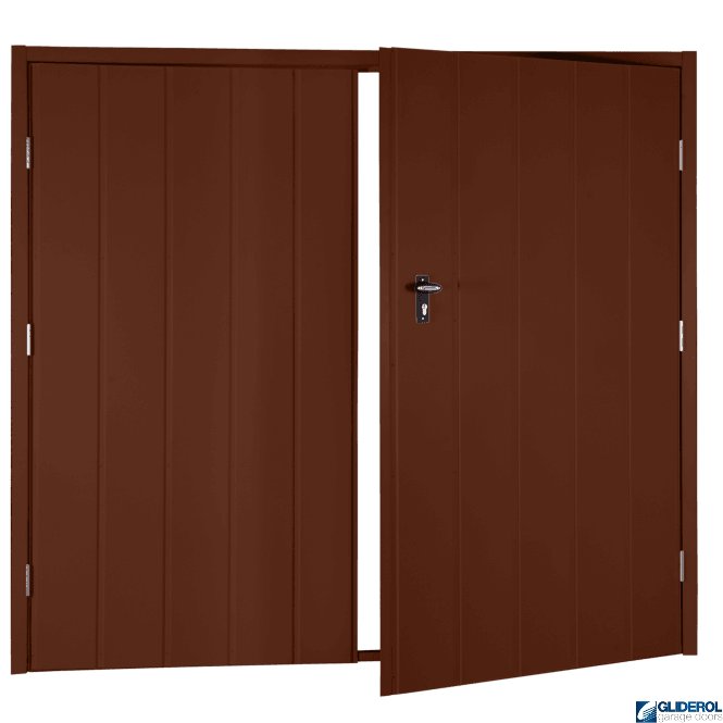 Gliderol MAHOGANY BROWN (RAL8016) Budget Vertical Medium Rib Side Hinged Garage Door
