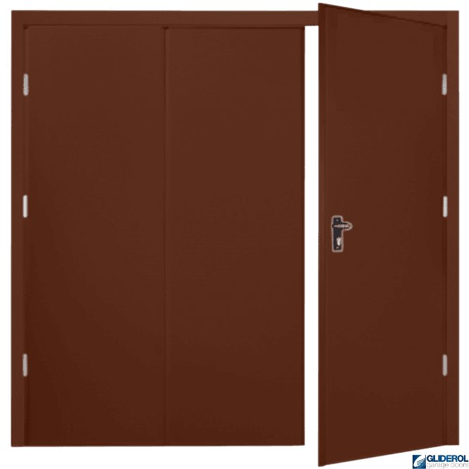 Gliderol MAHOGANY BROWN (RAL8016) Budget Vertical Wide Rib Side Hinged Garage Door