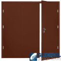 MAHOGANY BROWN (RAL8016) Budget Vertical Wide Rib Side Hinged Garage Door
