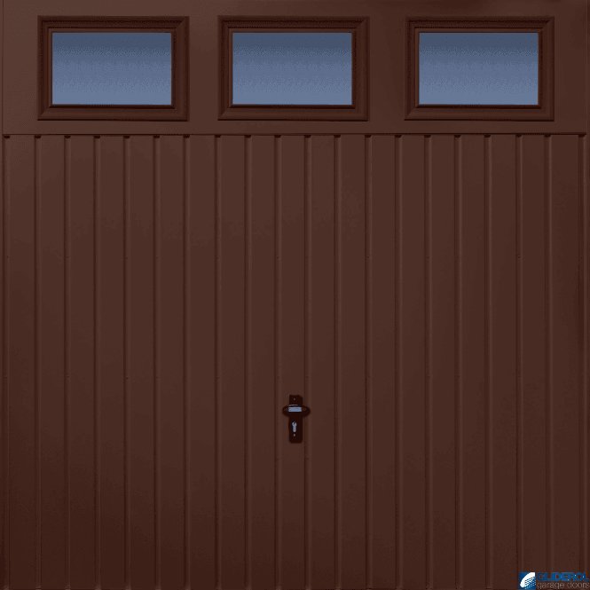 Gliderol MAHOGANY-BROWN (RAL8016) Chester Vertical Standard Rib with Windows