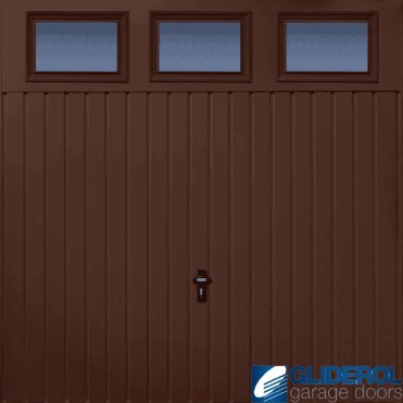 MAHOGANY-BROWN (RAL8016) Chester Vertical Standard Rib with Windows