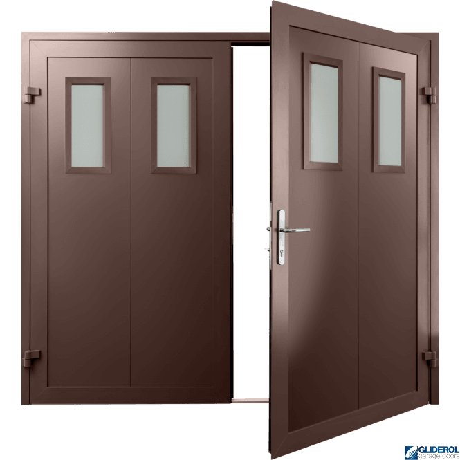 Gliderol MAHOGANY-BROWN (RAL8016) Insulated Bradford Side Hinged Garage Door