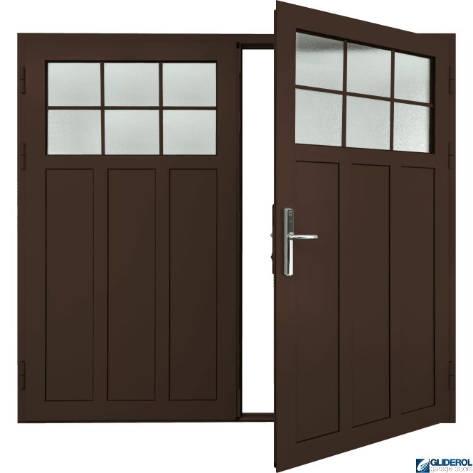 Gliderol MAHOGANY-BROWN (RAL8016) Insulated Kingsbury Side Hinged Garage Door