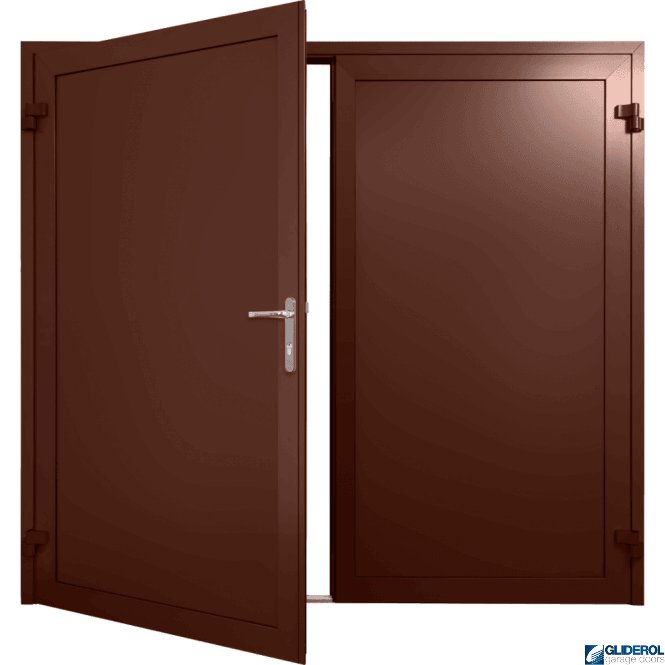 Gliderol MAHOGANY-BROWN (RAL8016) Insulated Solid Rib Side Hinged Garage Door
