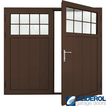 MAHOGANY-BROWN (RAL8016) Insulated Traditional Vertical Medium Rib Side Hinged Garage Door