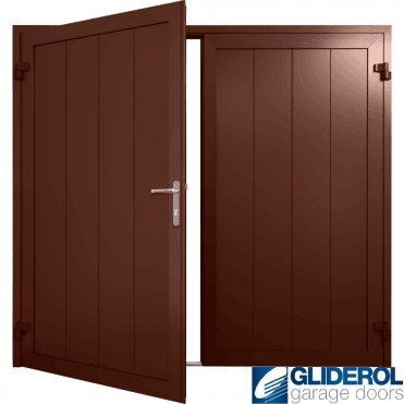 MAHOGANY-BROWN (RAL8016) Insulated Vertical Medium Rib Side Hinged Garage Door