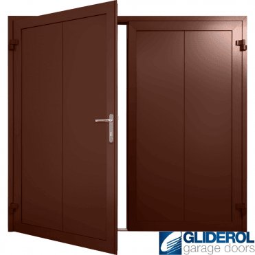 MAHOGANY-BROWN (RAL8016) Insulated Vertical Wide Rib Side Hinged Garage Door