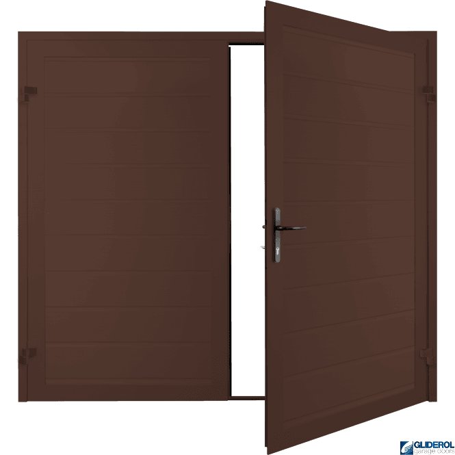 Gliderol MAHOGANY BROWN (RAL8016) Premium Horizontal Medium Rib (non-insulated) Side Hinged Garage Door