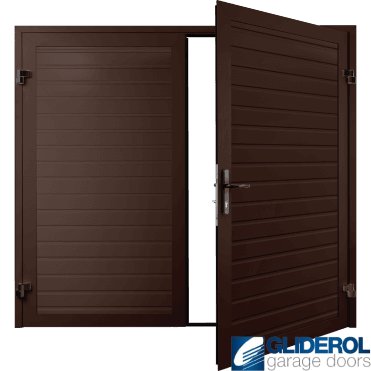 MAHOGANY BROWN (RAL8016) Premium Horizontal Standard Rib (non-insulated) Side Hinged Garage Door