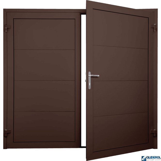Gliderol MAHOGANY BROWN (RAL8016) Premium Horizontal Wide Rib (non-insulated) Side Hinged Garage Door