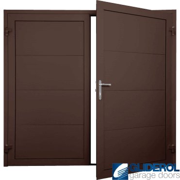 MAHOGANY BROWN (RAL8016) Premium Horizontal Wide Rib (non-insulated) Side Hinged Garage Door