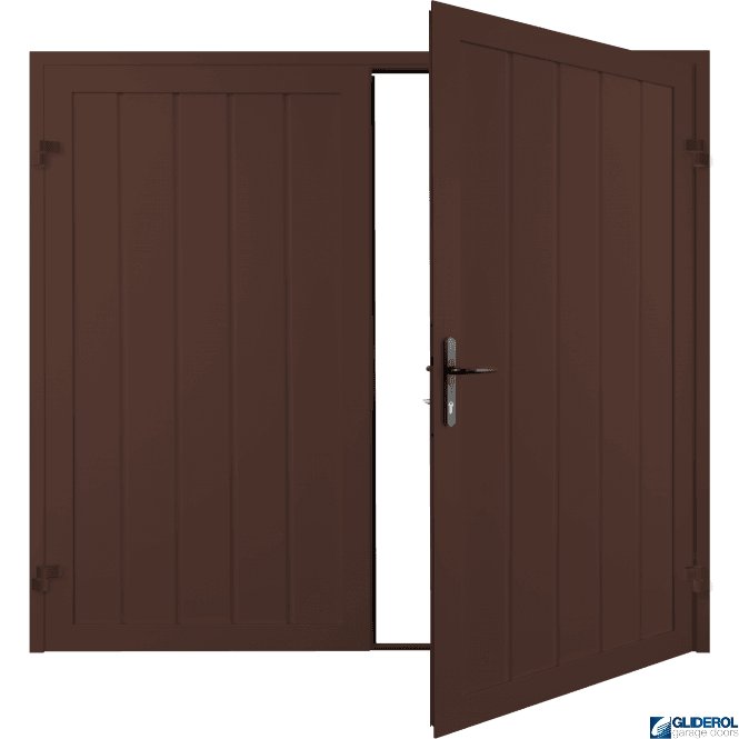 Gliderol MAHOGANY BROWN (RAL8016) Premium Vertical Medium Rib (non-insulated) Side Hinged Garage Door