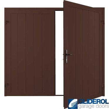 MAHOGANY BROWN (RAL8016) Premium Vertical Medium Rib (non-insulated) Side Hinged Garage Door