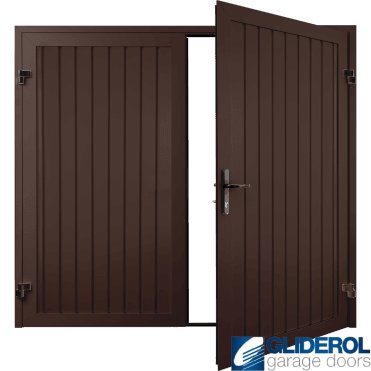 MAHOGANY BROWN (RAL8016) Premium Vertical Standard Rib (non-insulated) Side Hinged Garage Door